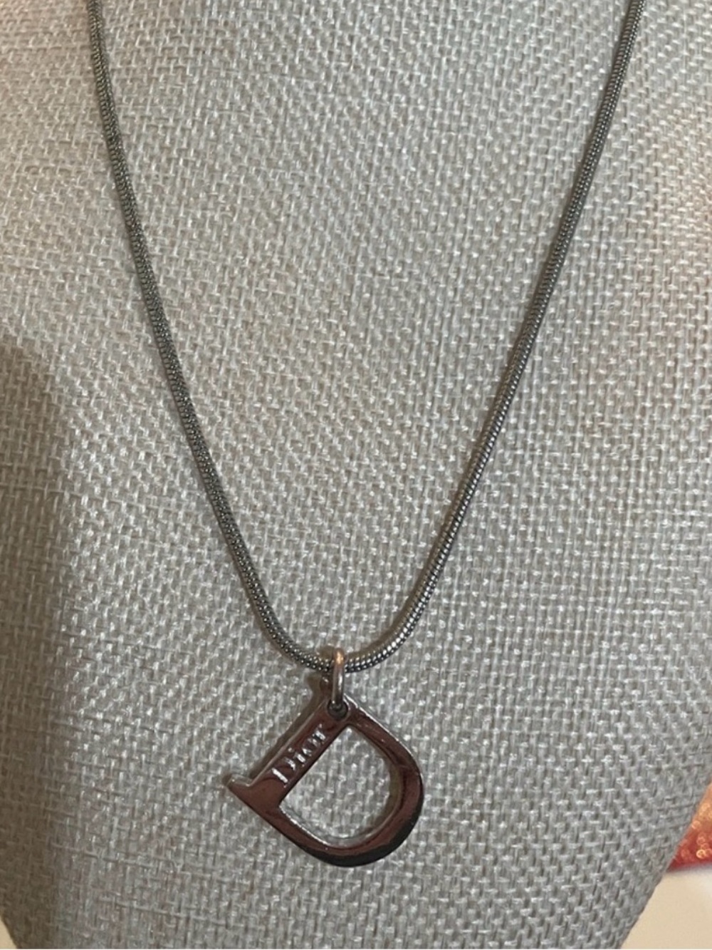 Silver Dior Necklace EUC stamped Auth